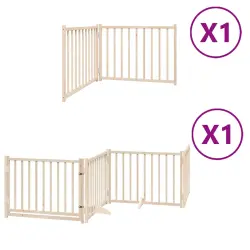 vidaXL Puerta con Paneles de Seguridad Madera para perros - 80 x 90 x 2 cm