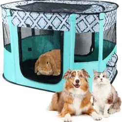 ZooVenture Parque para mascotas - Tienda de campaña, Oxford, plegable - Código verde-M (70*55*45)