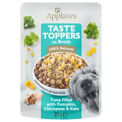 Applaws Taste Toppers con caldo en bolsitas para perros 12 x 85 g - Atún con calabaza, col verde y guisantes