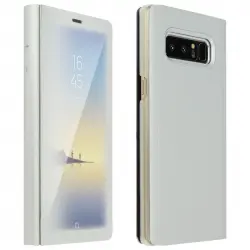 Avizar Funda Libro Translúcida Efecto Espejo Plata para Samsung Galaxy Note 8