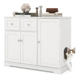 Costway Mueble para Caja de Arena para Gatos - 100 cm x 45 cm x 80 cm