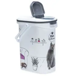 Envase para pienso Curver para gatos - Diseño de salón: hasta 4 kg de pienso (10 litros)