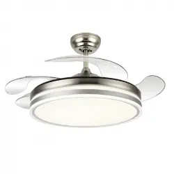 Fabrilamp Bayomo Ventilador de Techo con Luz LED y Mando 32W Níquel