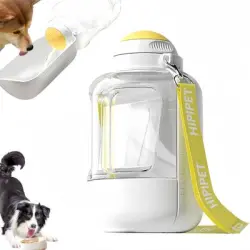 FurryFusion Botella de agua a prueba de fugas para perros y gatos - Blanco