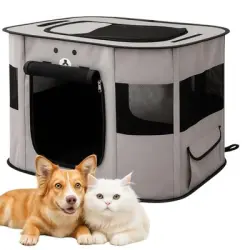 FurryFusion Parque de juegos plegable para perros - L