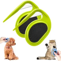 Pawffee 2 peines desenredantes 3 en 1 para mascotas, antinudos, verde - 1 pieza