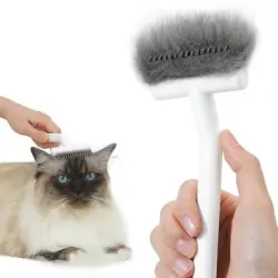 Pawffee Cepillo de aseo gatos pelo largo - Desenredante subpelo - Blanco - 1 pieza