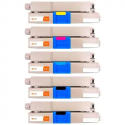 Pccom Essential Tóner Compatible con Oki C310/C510/MC351/MC361 Negro/Cian/Magenta/Amarillo Pack 5