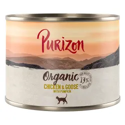 Purizon Organic 6 x 200 g comida ecológica para gatos - Pollo y ganso con calabaza