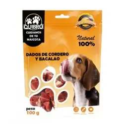 Quibro Dados de Cordero y Bacalao Snack Natural para Perros, 1 x 100 gr