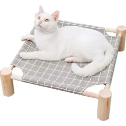UAMLY Hamaca de madera maciza para gatos - gris