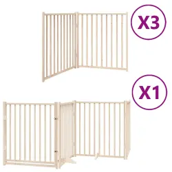 vidaXL Puerta Seguridad con Paneles Madera para perros - 80 x 90 x 2 cm