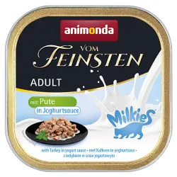 Animonda Vom Feinsten Adult Milkies en salsa 32 x 100 g - Pavo en salsa de yogur