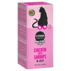 Cosma Mini Jelly Cups 6 x 25 g snack para gatos - Pollo/Gambas