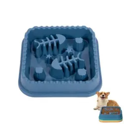 FurryFusion Comedero de alimentación lenta para perros y gatos - Azul