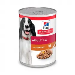 Hills Science Plan Adult de pavo pack latas para perros, Peso 1 x 12 latas 370gr
