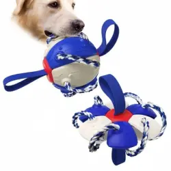IntiMeg Pelota frisbee de juguete para perros - Azul y blanco