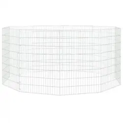 Jaula Para Conejos 10 Paneles Hierro Galvanizado 54x80 Cm Vidaxl