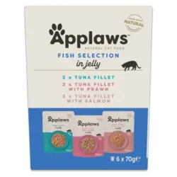 Pack de pureba Applaws Cat Pouch en gelatina 6 x 70 g - Selección con pescado