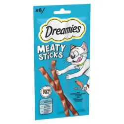 Palitos de carne Dreamies Catisfactions - Salmón (6 x 5 g)