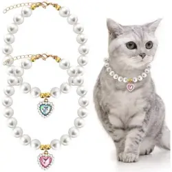 UAMLY Collar de perlas con forma de gato - 2 artículos