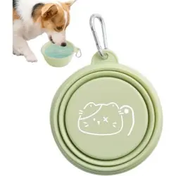 ZooVenture Comederos plegables para perros - TPE, Camping, Mosquetón - Verde - 350 ml