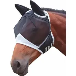 ZooVenture Máscara antimoscas de malla fina con orejeras para caballos - L