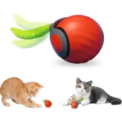ZooVenture Pelota para gatos - 2 modos, 2 velocidades, recargable por USB - Pelota inteligente Tutu [naranja]