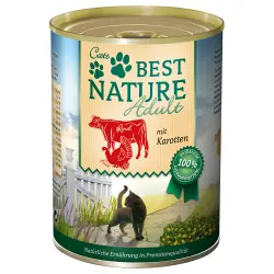 Best Nature Adult 6 x 400 g comida húmeda para gatos - Vacuno, pavo y zanahorias