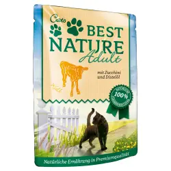 Best Nature Cat Adult 16 x 85 g - Ternera con calabacín y aceite de cártamo