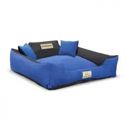 Cama Para Perro O Gato 100x75 Cm Color Azul/negro Kingdog