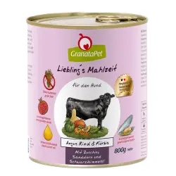 GranataPet Liebling's Mahlzeit  6 x 800 g - Carne de vacuno angus con calabaza