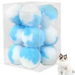 MCBOSON Juego de 12 peluches de gato amarillo de 4,5 cm - Azul