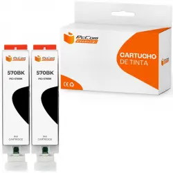 Pccom Essential Canon Pgi570xl Cartucho Tinta Compatible Negro Pack 2