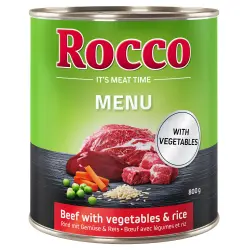 Rocco Menú 6 x 800 g - Vacuno con verduras y arroz