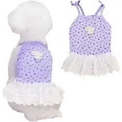 UAMLY Vestido de encaje para perro - Violeta S