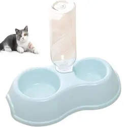 ZooVenture Comedero gatos acero inoxidable - Ergonómico, antideslizante - Azul
