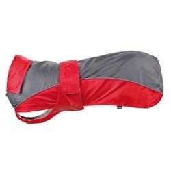 Impermeable para perros Lorient rojo y gris 35 cm