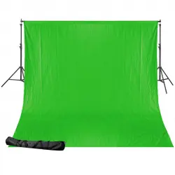 Bresser BR-D23 Soporte Fondo Estudio 240x300cm + Fondo de Tela Verde Croma 2.5x3m