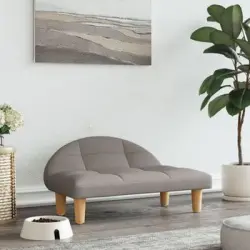 Cama Para Perros De Tela Gris Taupe 70x52x30 Cm