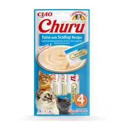 Churu Snack Cremoso de Atún con Vieira para gatos 4 sobres x 14 g
