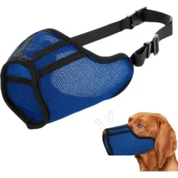 HausPets Bozal de malla cómodo - Resistente a las mordeduras, talla L, azul - Unidad Blue One L