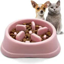 IntiMeg Comedero de alimentación lenta para gatos y perros pequeños - Una pieza