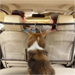 Pawffee Barrera de separación para mascotas coche – Red organizadora malla - 1 pieza
