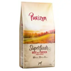 Purizon Superfoods vacuno con pollo, guisantes y manzanas - 12 kg