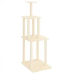 Rascador Para Gatos Con Postes De Sisal Color Crema 149 Cm Vidaxl