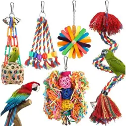 UAMLY s para pájaros, percha de cuerda con campana - 5 artículos