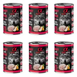 Alpha Spirit Comida Húmeda para Perros con Pavo y Pera, 6x400 Gr