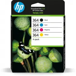 Cartuchos de Tinta Originales HP 364 Combo Pack 4 Colores Negro/Cian/Magenta/Amarillo