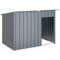 Caseta Perros Con Tejado Acero Galvanizado Gris 153x91x110 Cm Vidaxl